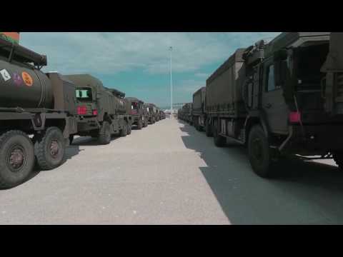 Noble Jump 17 - Drone footage of UK troops arriving in Greece