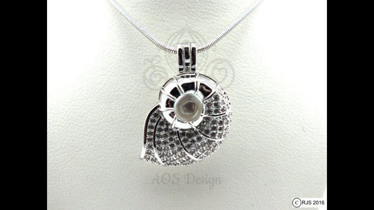 Our Nautilus Pearl Cage with Crystal Accents - Designed by RJS