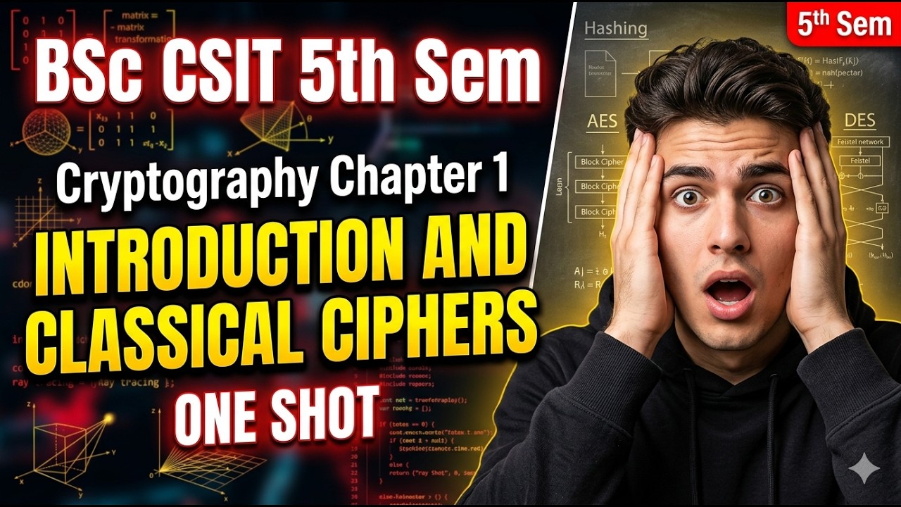 Cryptography: Classical Cipher|  chapter 1 | CSIT #csit5thsem #crypto