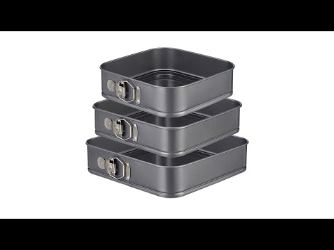 Quadratische Springform im 3er Set Grau - Metall - 28 x 7 x 28 cm