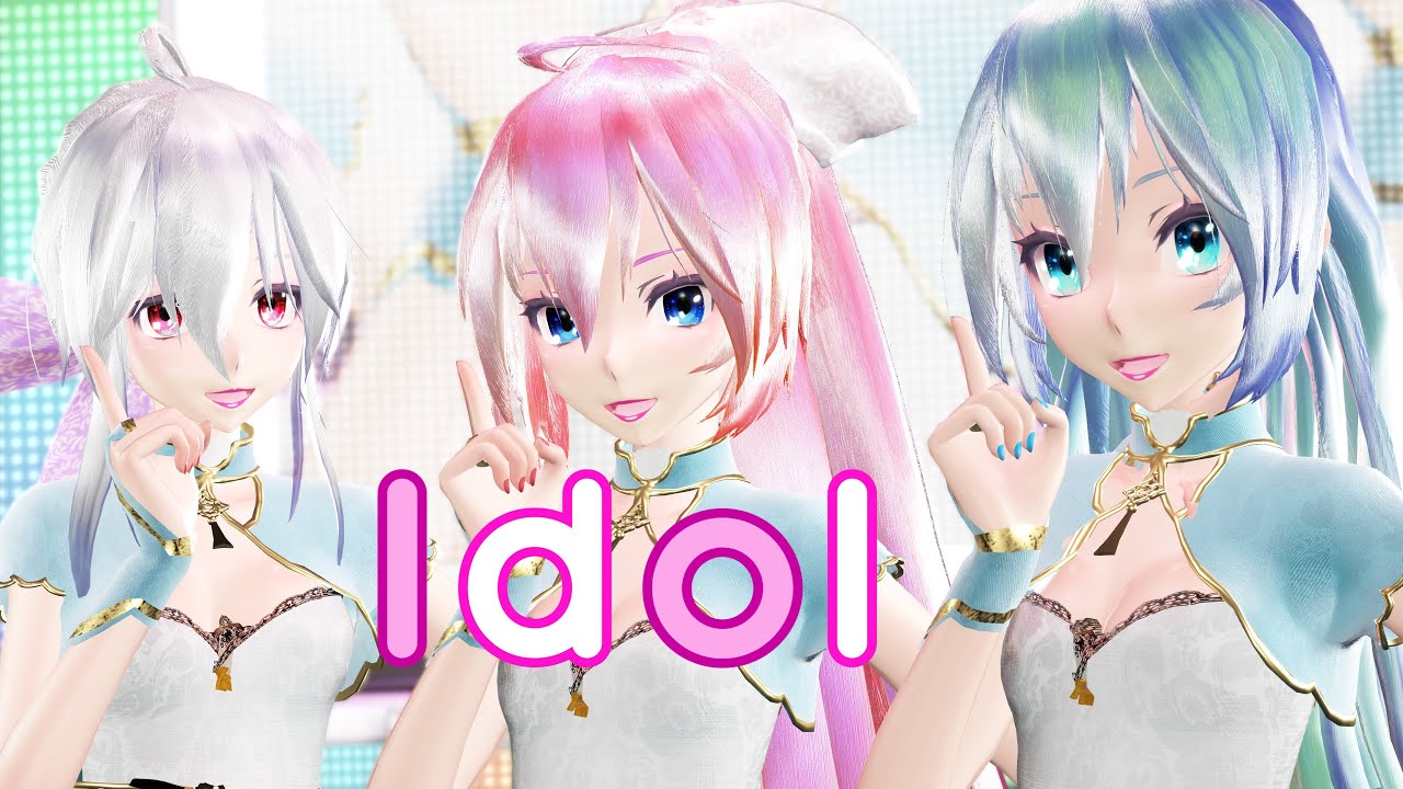 [#MMD] Idol English ver. / Tda Luka, Miku and Haku