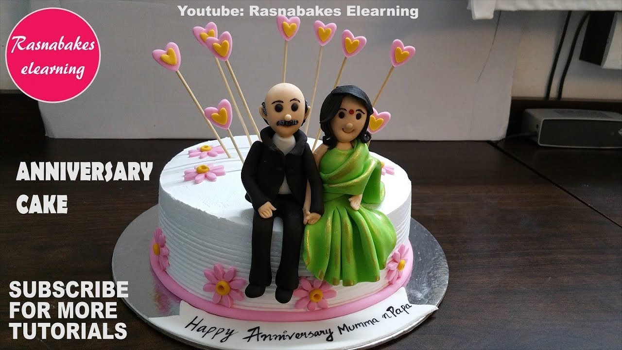 marriage or happy wedding anniversary cake for mom and dad decorating tutorial video