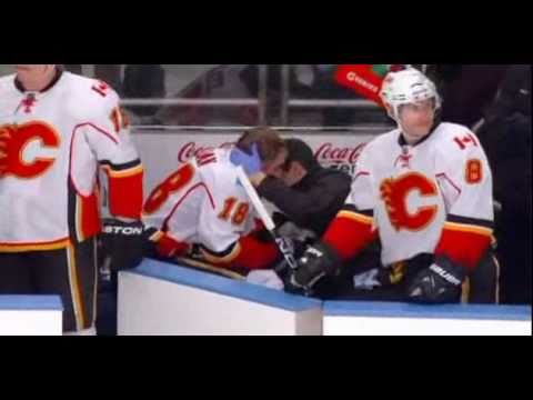 Marc Staal Destroys Matt Stajan (Sportsnet Feed) (November 22 2010)