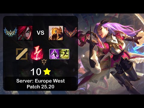 Katarina Mid vs Azir - EUW Challenger - Patch 25.20