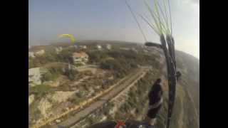 preview picture of video 'Paragliding, flying over North Lebanon Miramar Beach resort sep 2013'