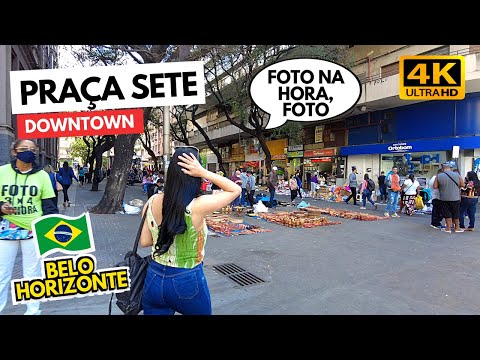 🇧🇷 Walking in Praça Sete, Belo Horizonte, Brazil・[4K] 2021