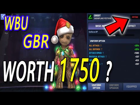 Groot New Uniform Honest Review - WBU & GBR Testing [No C.T.P] I Marvel Future Fight