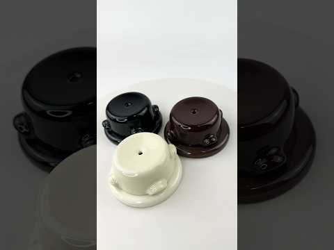 Ретро розподільна коробка керамічна SOFTY Black/ Milk/Choco з рамками