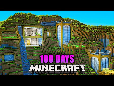 Surviving 100 Days In A Mountain Base Minecraft