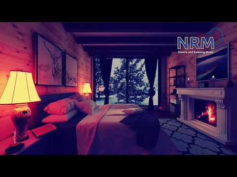 Tempête de Neige Relaxante pour Dormir - Bruits d'une Tempête de Neige avec Crépitement de Cheminée