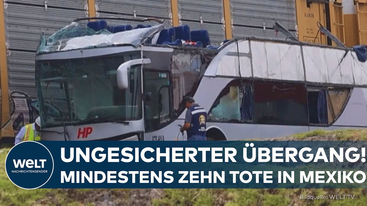 MEXIKO: Horror-Crash! Güterzug rammt Bus – Zehn Menschen sterben an ungesichertem Bahnübergang