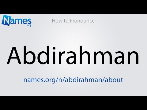 How to Pronounce Abdirahman