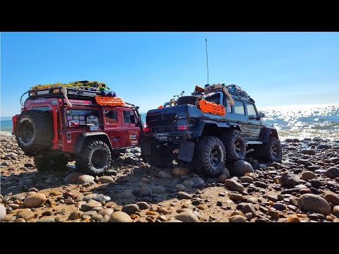 TRX4 Defender | TRX6 G63 AMG 6x6 - 1/10 Scale RC Crawler Beach Rock Run
