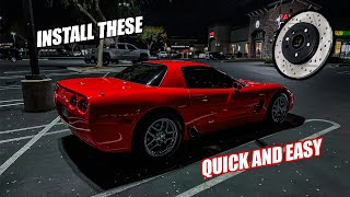 How to change C5 corvette Brake Rotors and Install Drilled and Slotted Rotors