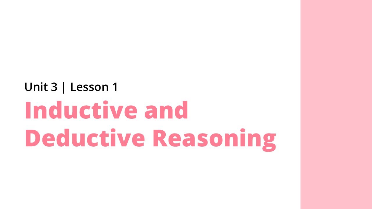 Unit 3 | Lesson 1: Inductive and Deductive Reasoning (Mathematics in the Modern World)