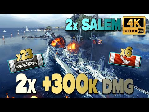 2x Salem, +300k damage games, [-AP-], World of Warships