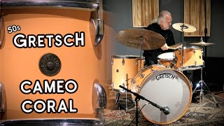 Video thumbnail for RARE 1950s Gretsch Drum Kit in CAMEO CORAL by Steve Maxwell Drums
