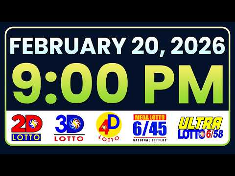 9PM PCSO LOTTO RESULTS TODAY FEBRUARY 20, 2026 | SWERTRES