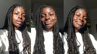 BOHO BOX BRAIDS | Wavy DIY Goddess Braids