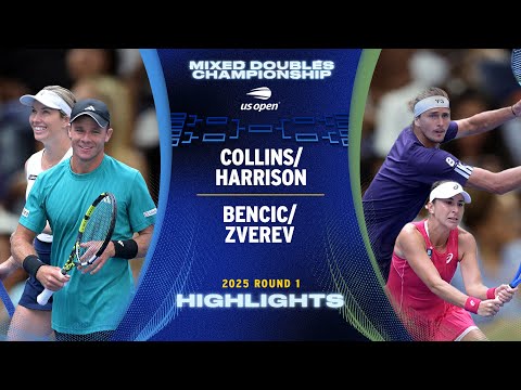 Harrison/Collins vs. Zverev/Bencic Highlights | 2025 US Open Round 1