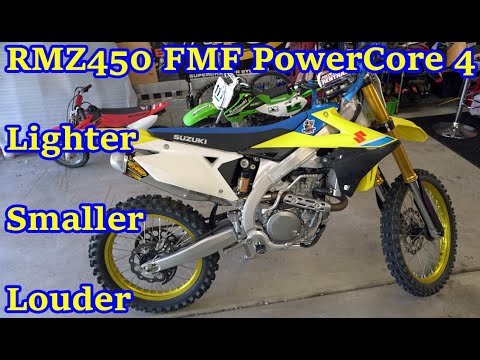 2018 FMF PowerCore 4 Hex RMZ450 Silencer / Muffler Install + Comparison RM-Z450 2019 2020 Saved 2lbs