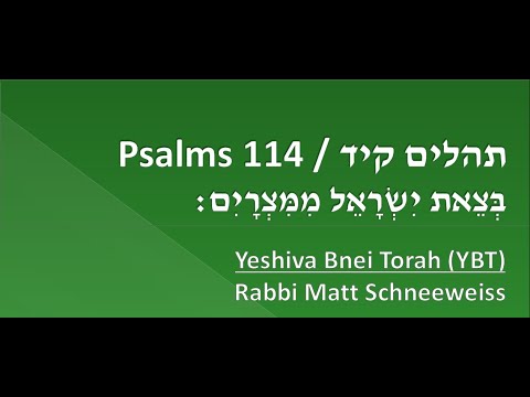 Tehilim 114: b'Tzeis Yisrael mi'Mitzrayim (Part 1 of 2)