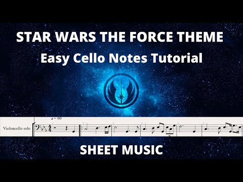 STAR WARS THE FORCE THEME - Easy Cello Notes Tutorial + SHEET MUSIC