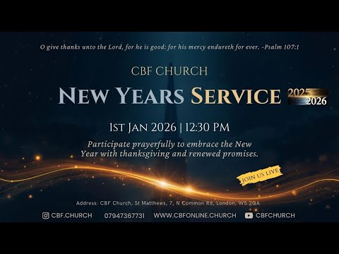 1st Jan 2026 | New Years Day Service | CBF CHURCH | #hebronfellowship