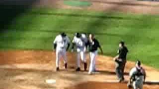 Derek Jeter hit in hand