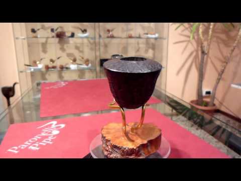 Pipa radica half bent sabbiata fatta a mano - www.paronellipipe.it