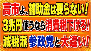 参政党と違って減税派じゃない高市！3兆円も使うなら消費税下げろよ！補助金3兆円の補正予算なんて要らない！
