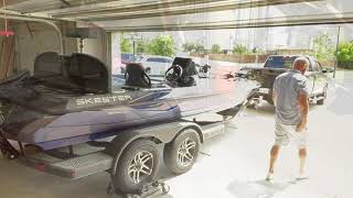 How To Manually Turn A Double Axle Bass Boat Into Your Garage