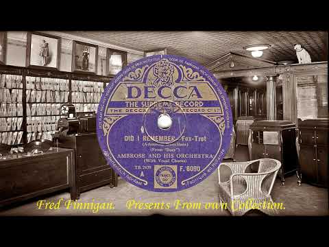 Ambrose & His Orch(v Jack Cooper) - Did I Remember(1936)