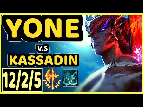 T1 FAKER (YONE) vs KASSADIN - 12/2/5 KDA MID GAMEPLAY - KR Ranked GRANDMASTER