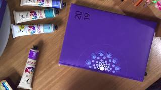 Dot Art - How to do a Dot Mandala on a diary (Time Lapse)