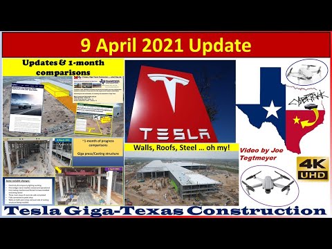 Tesla Gigafactory Texas 9 April 2021 Cyber Truck & Model Y Factory Construction Update (07:50AM)