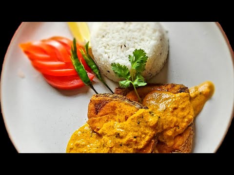 Fish steak with Mustard sauce from Ghar Se