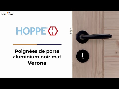 Poignées de porte sur rosaces rondes Verona - aluminium noir mat HOPPE