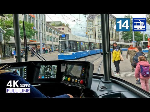 BROKEN Priority Signal | 🇨🇭 Zürich Tram 14 Cab Ride Drivers View | Triemli - Seebach [4K]