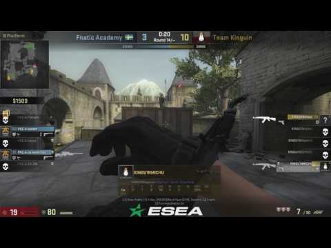 Kinguin MICHU ACE 1v2 Clutch vs Fnatic Academy Cobble @ ESEA SEASON 25 PREMIER