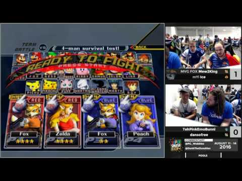 SSC16 - Mew2King + Ice vs TehPinkEmoBunni + dansofree - Pools Melee