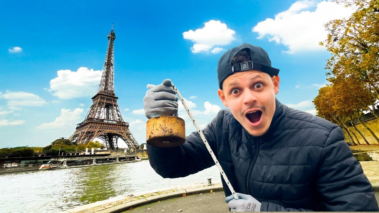 Fiz PESCA MAGNÉTICA na TORRE EIFFEL no RIO SENA