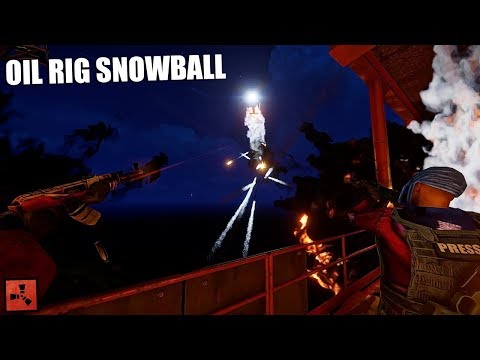 Rust - OIL RIG SNOWBALL MAKES US RICH! (TAKING HELI FROM OIL RIG)