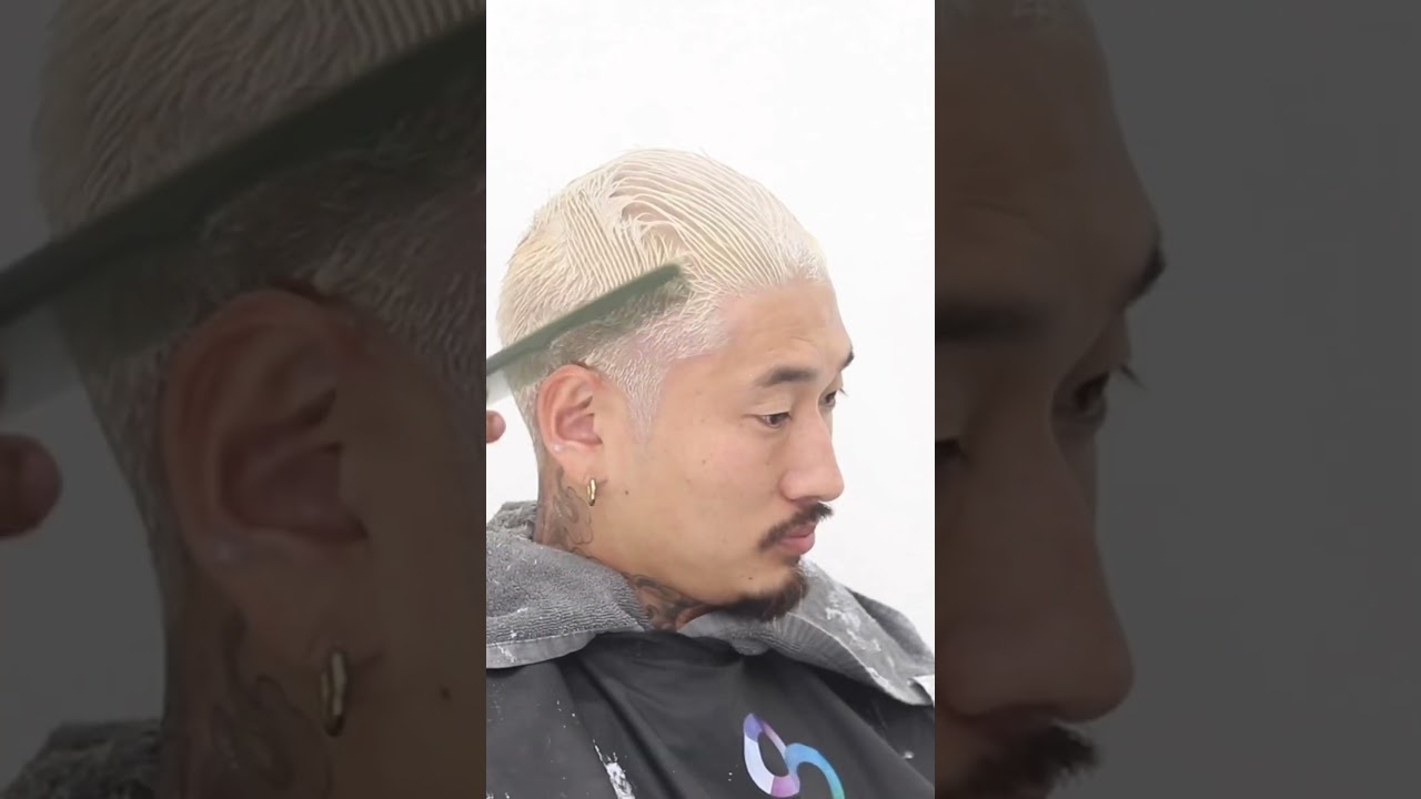 How to - Buz and bleach short length dense hair ✔️ #menshairstyles #blonde #buzzcut #lahairstylist