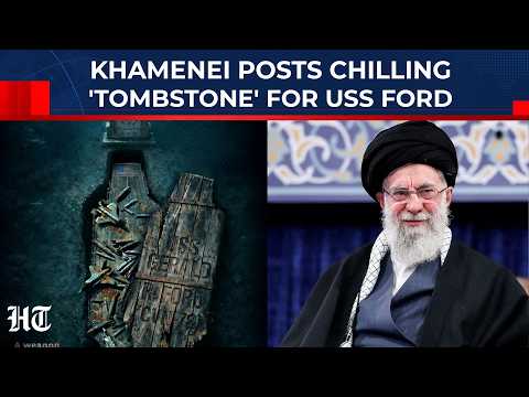 Iran's Supreme Leader Shares Doomsday Vision, AI Image Shows USS Gerald R. Ford Burning After Threat