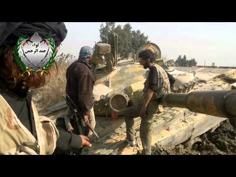 اغتنام دبابة T72 من قبل لواء جند الرحمن في قرية الجفرة في ريف دير الزور