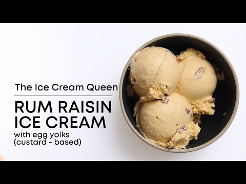 Rum Raisin Ice Cream - with egg yolks (custard based). Lots of rum, doesn't melt quickly!