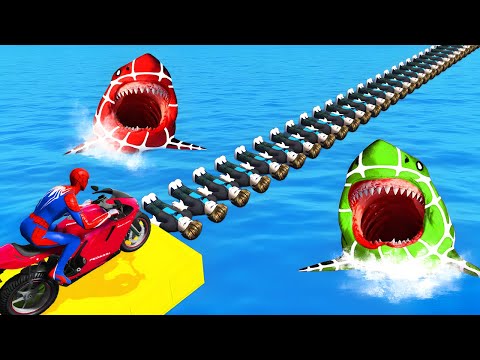 GTA V SPIDER-MAN CARTOON 🔥 THE SHIN SONIC, THE AMAZING DIGITAL CIRCUS Join in Epic Stunt Racing