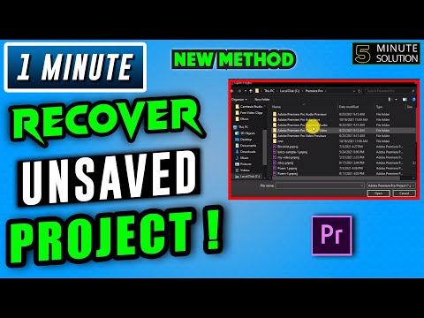 How to recover unsaved premiere pro project 2024 | lost project