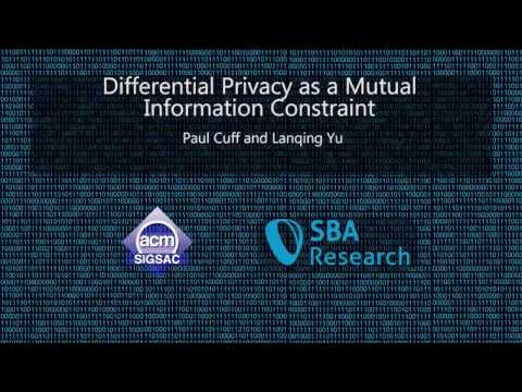CCS 2016 - Differential Privacy as a Mutual Information Constraint